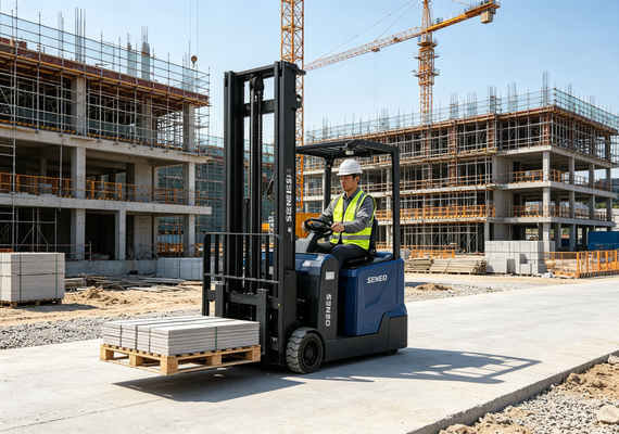 大犀HSWE-1502步驾式电动堆垛车建筑工地建材搬运堆垛作业现场